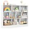 41 inches Freestanding White Wooden Toy Cabinet with 10 Storage Cubbies and Large Top for Books and Toys